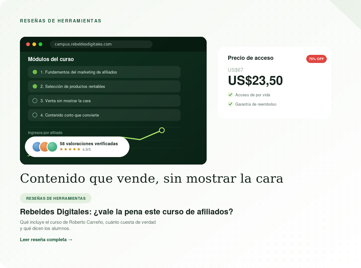Opinión sobre Rebeldes Digitales, curso de marketing de afiliados